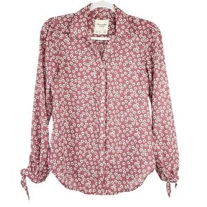 Abercrombie Fitch Womens Floral Print Long Sleeve Button Down Shirt XS